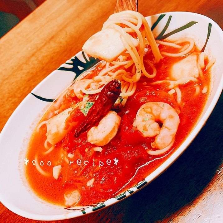 即席パスタ!スープペスカトーレ